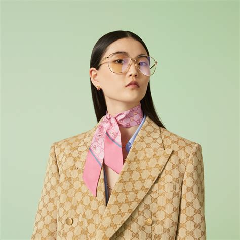 Gucci Gg Print With Horsebit Silk Neck Bow .